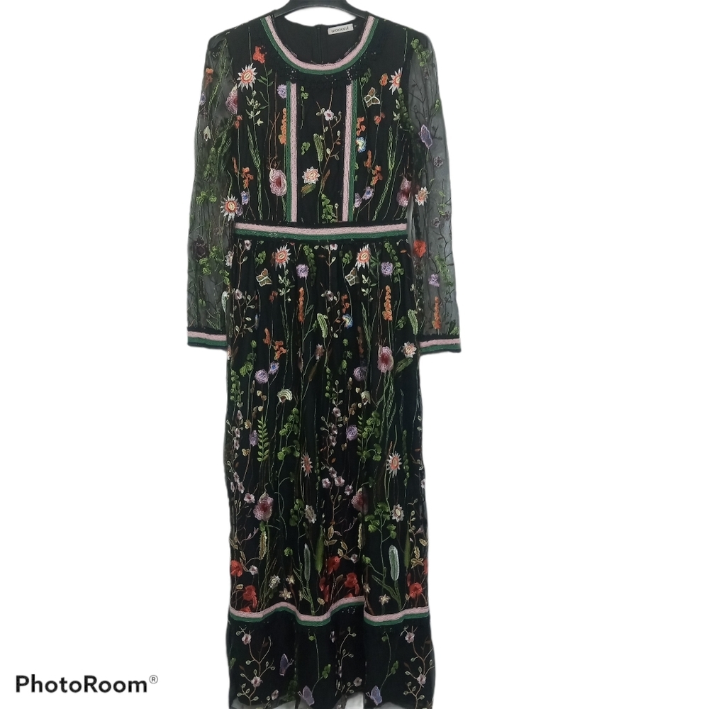 La Chocole Floral Embroidered Dress